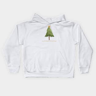 Merry & Bright Christmas Tree Kids Hoodie